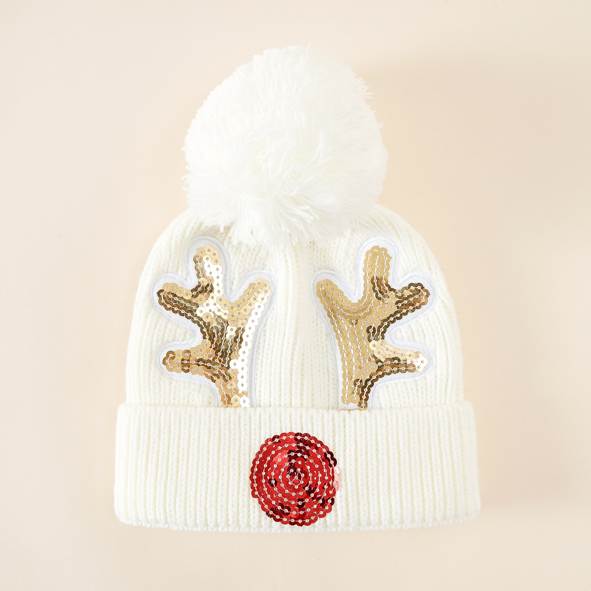 Niños bebé niños de Navidad sombrero de lana de otoño e invierno lindo Super Girls sombrero de asta roja invierno cálido