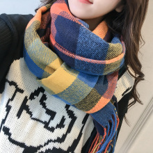 格子围巾披肩苏格兰秋冬女士仿羊绒围脖韩版氛围感百搭加厚保暖