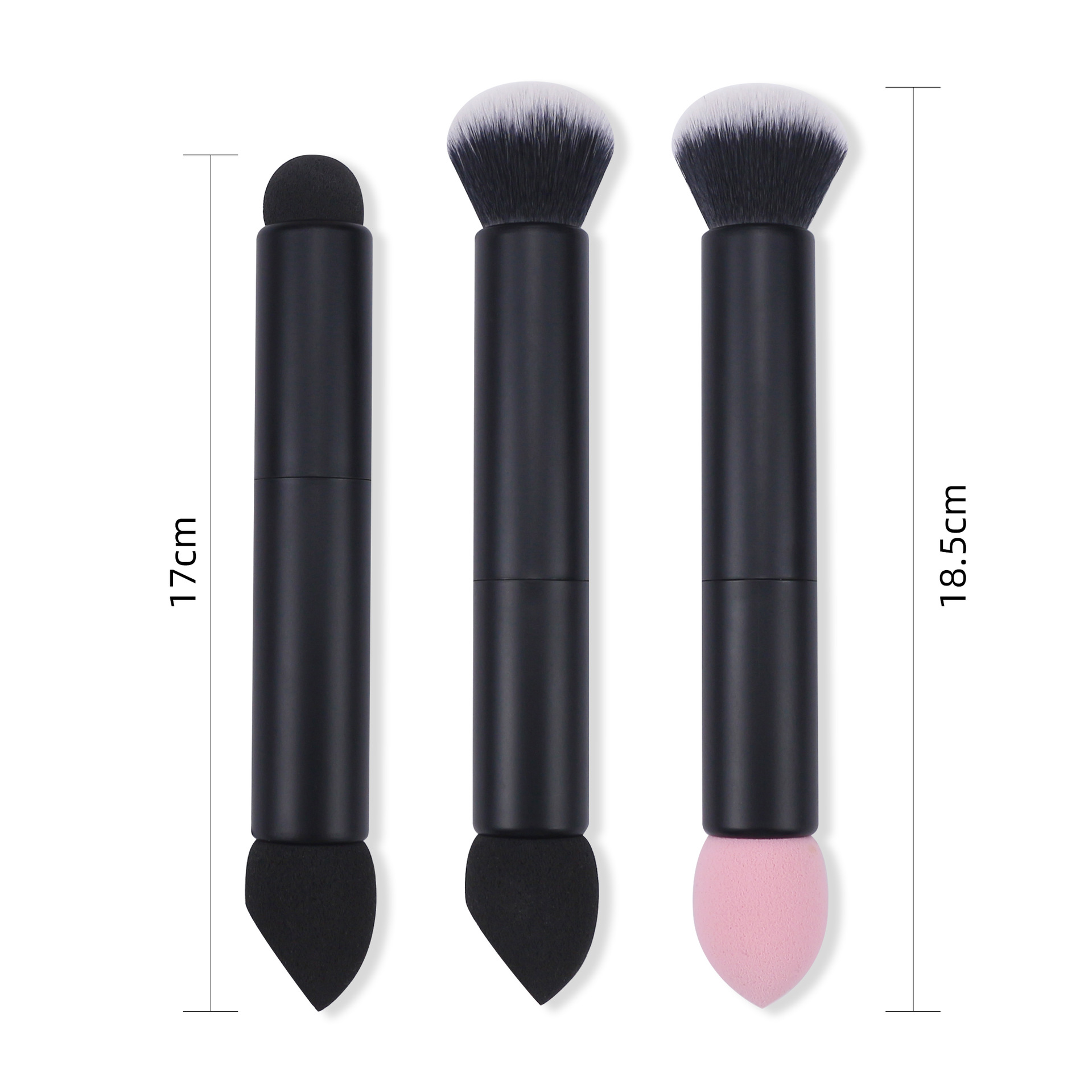 Cepillo de belleza en forma de gota de doble punta, esponja de huevo de belleza en seco y húmedo de doble uso, sombra de nariz, sombra de la línea del cabello, barra de reparación del cabello