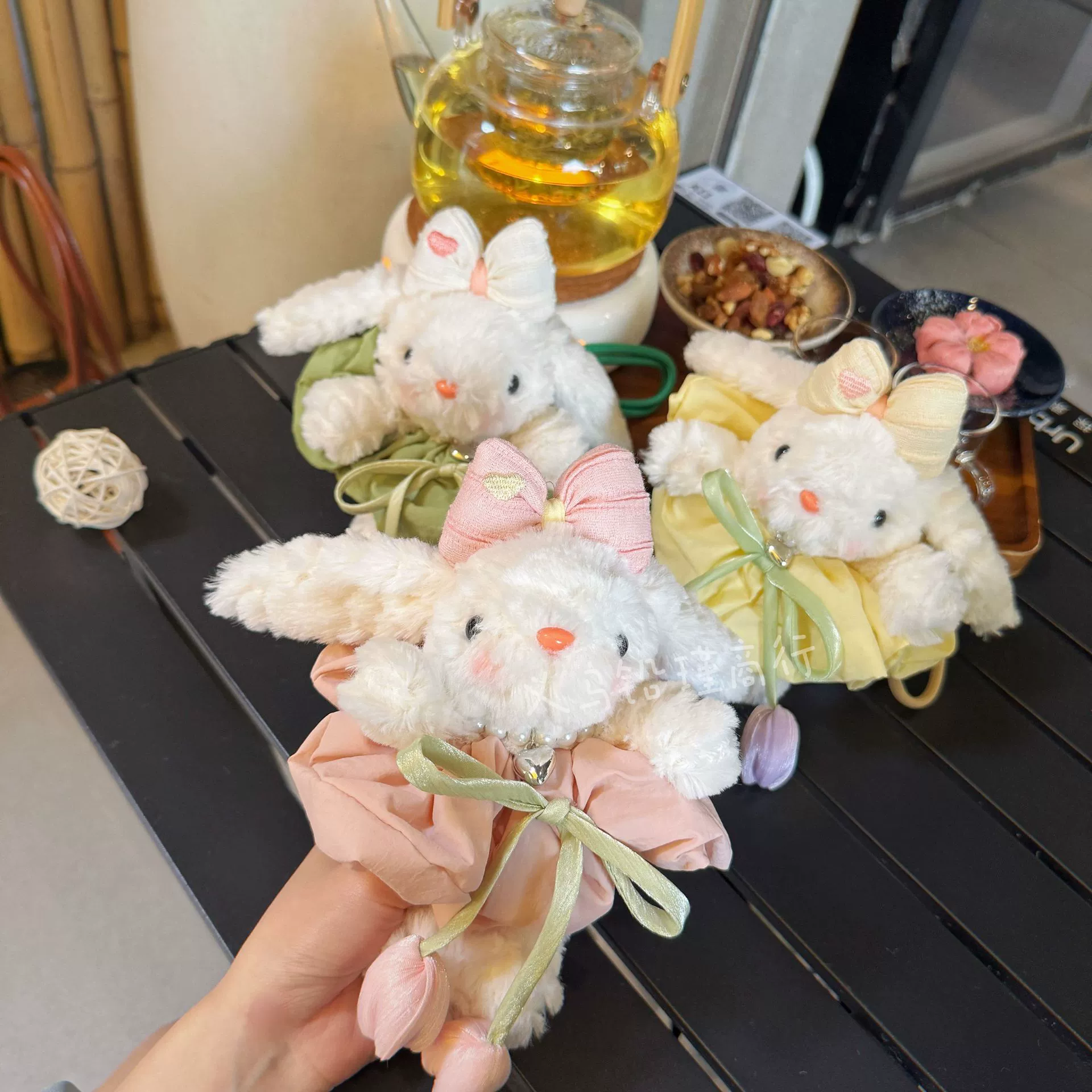 Плюшевый кролик с бантом, кукла, брелок