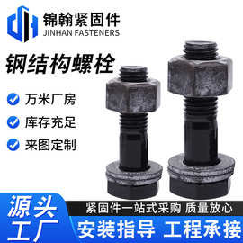 10.9级大六角钢结构螺栓GB/T1228扭剪 发黑高强度六角头栓M20-M30