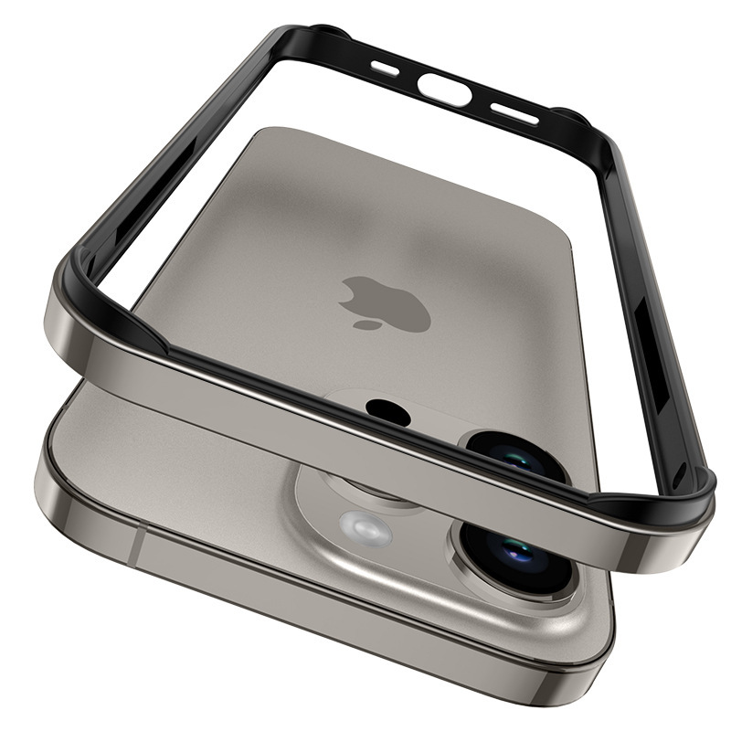 iPhone16promax対応 シリコンメタルフレーム 四隅保護 耐衝撃ケース Apple17対応 15対応|undefined