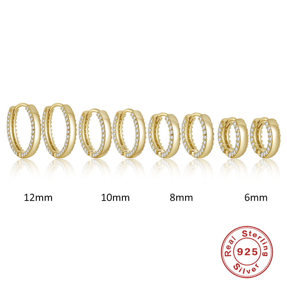 Earrings Classification 1 Pair Quantity 1 Pair 925 Sterling Silver Zircon Round Earrings