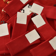 诸暨25新年红色长袜女一体机无骨四季款纯色女百搭棉袜基础款批发