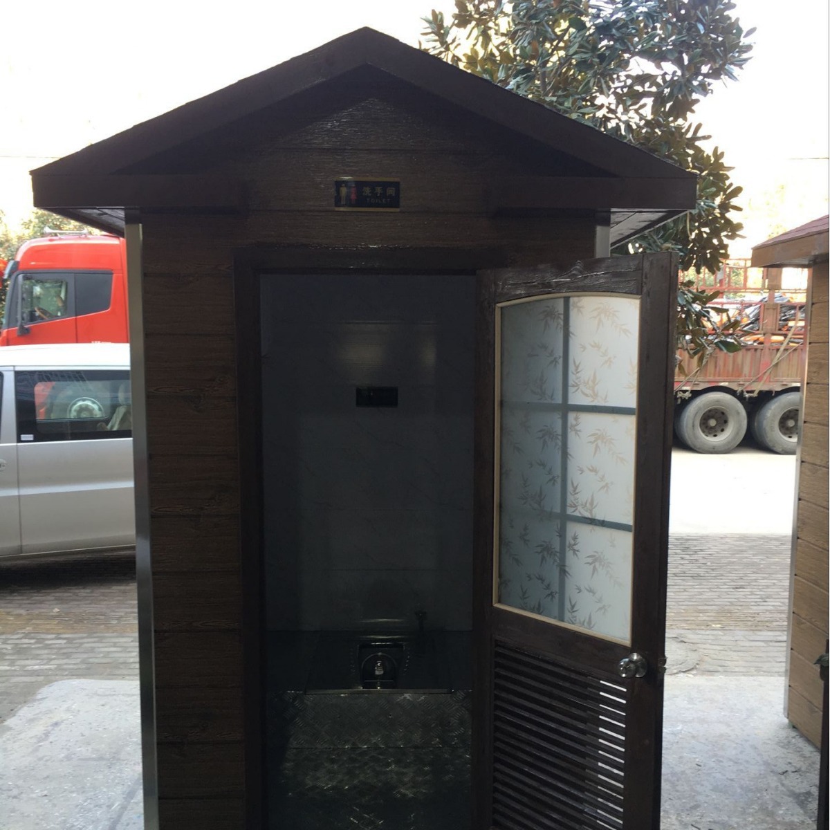 移动厕所金属雕花板厕所保温水冲打包通水电排污分解不锈钢卫生间