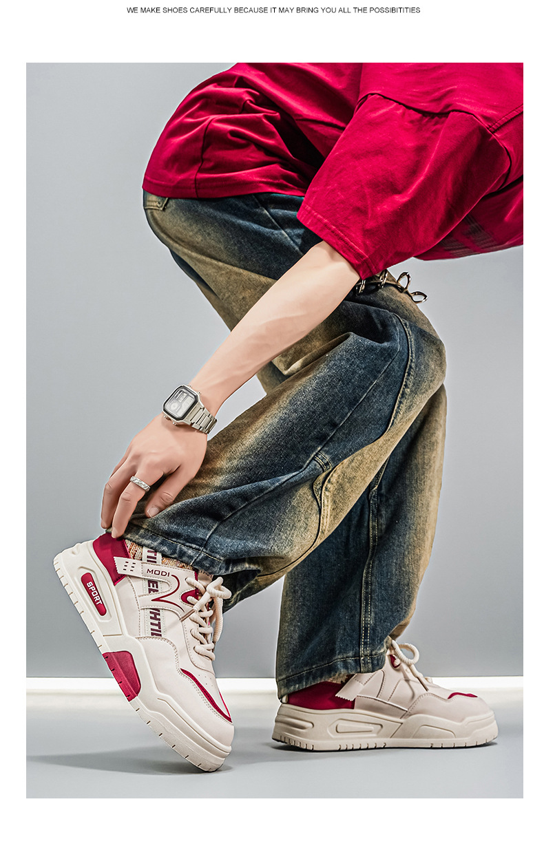 Men's Shoes 2026 New Spring Internet Celebrity Explosion Versatile Leather Casual Board Shoes Student Height Sports Trendy Shoes Men_vogvips.com