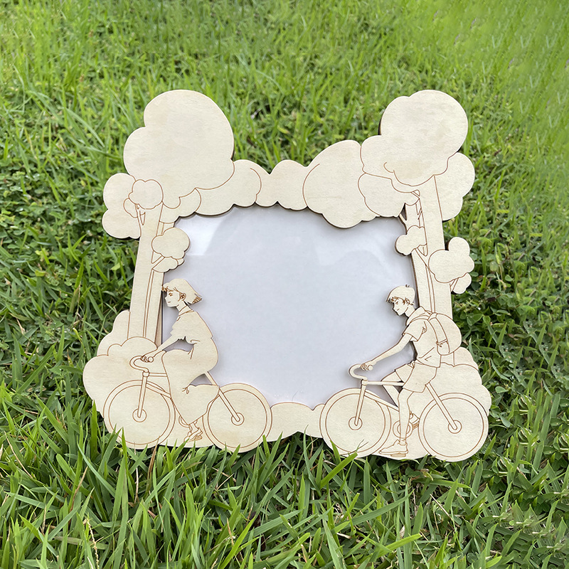 Marco de fotos de madera artesanías de grabado láser creativo estudiante graduación foto marco escritorio marco de fotos de madera