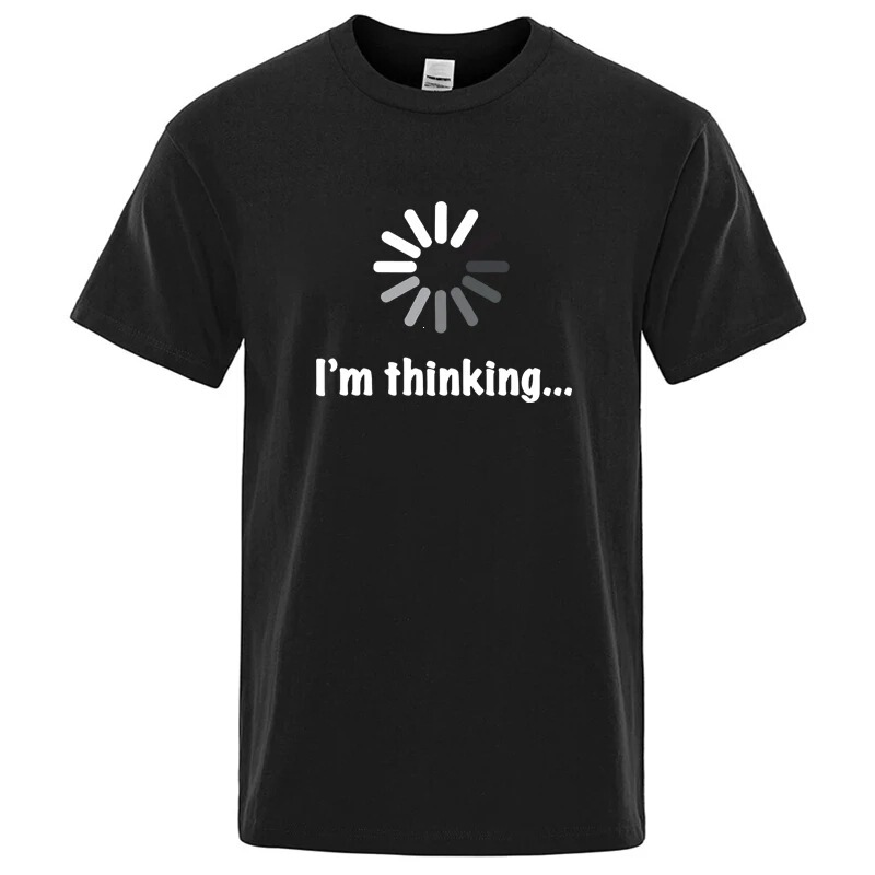 Men's T-Shirt High Quality Pure Cotton Interesting I'M Thinking Printing Casual Loose Streetwear Cool Men's T-Shirt O Men's T-Shirt High Quality Pure Cotton Interesting I'M Thinking Printing Casual Loose Streetwear Cool Men's T-Shirt O