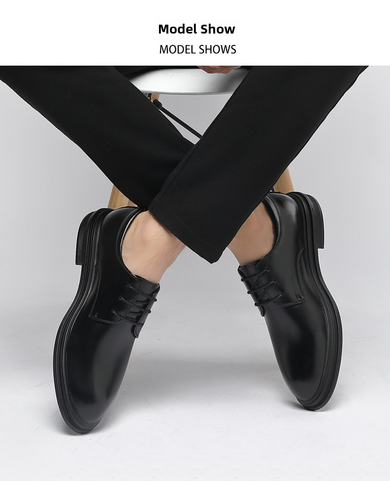 Men's Leather Formal Shoes Height Increasing Business Wedding_voghion.com