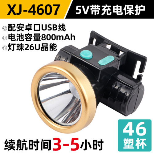 Wholesale LED headlamp with high-intensity lithium battery charging, long-range, head-mounted flashlight for outdoor fishing and home use.