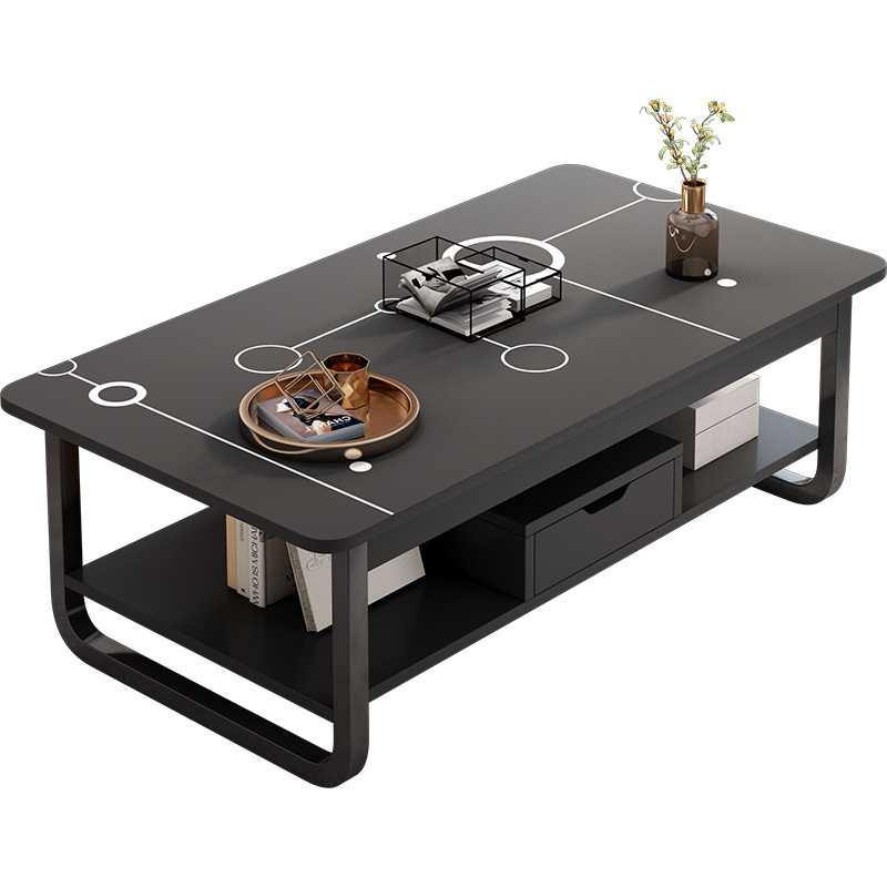 Mesa de café sala de estar sofá en casa doble capa lateral simple moderna casa de alquiler oficina pequeña mesa de té mesa cuadrada