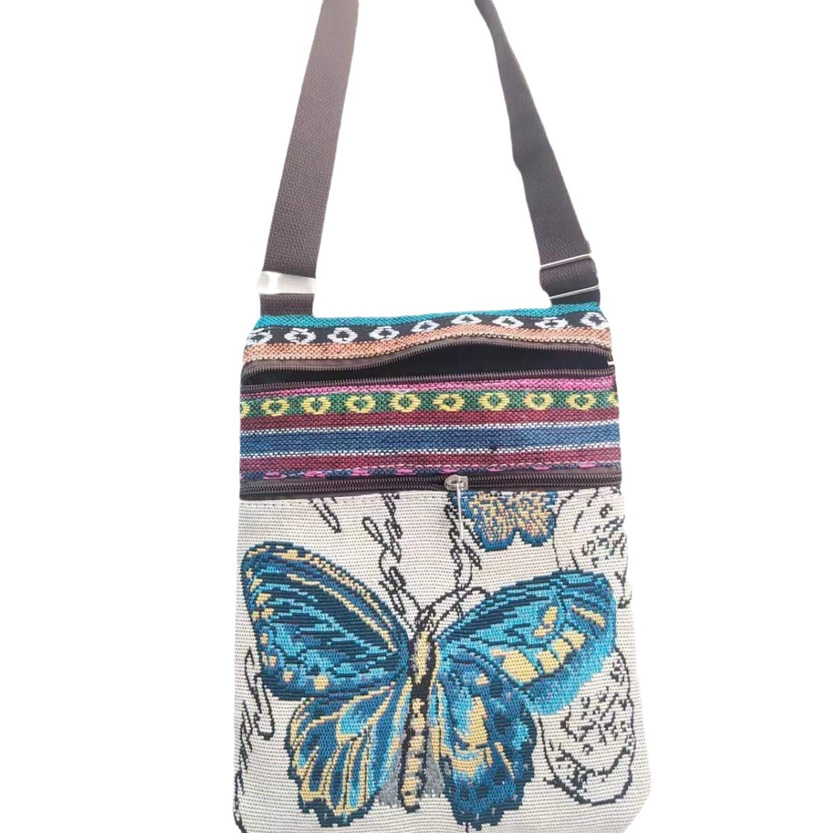 Estilo étnico bordado elefante dibujos animados bolsa de mensajero Dai bolsa de hombro de viaje de las mujeres teléfono móvil bolsa de hombro lateral