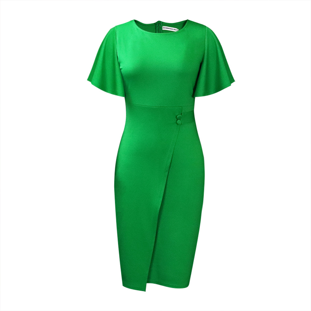 Plus Size Womens Pencil Skirt Elegant Ruffle Sleeve Bodycon Fit Fashionable for Office Wear Wholesale Available
