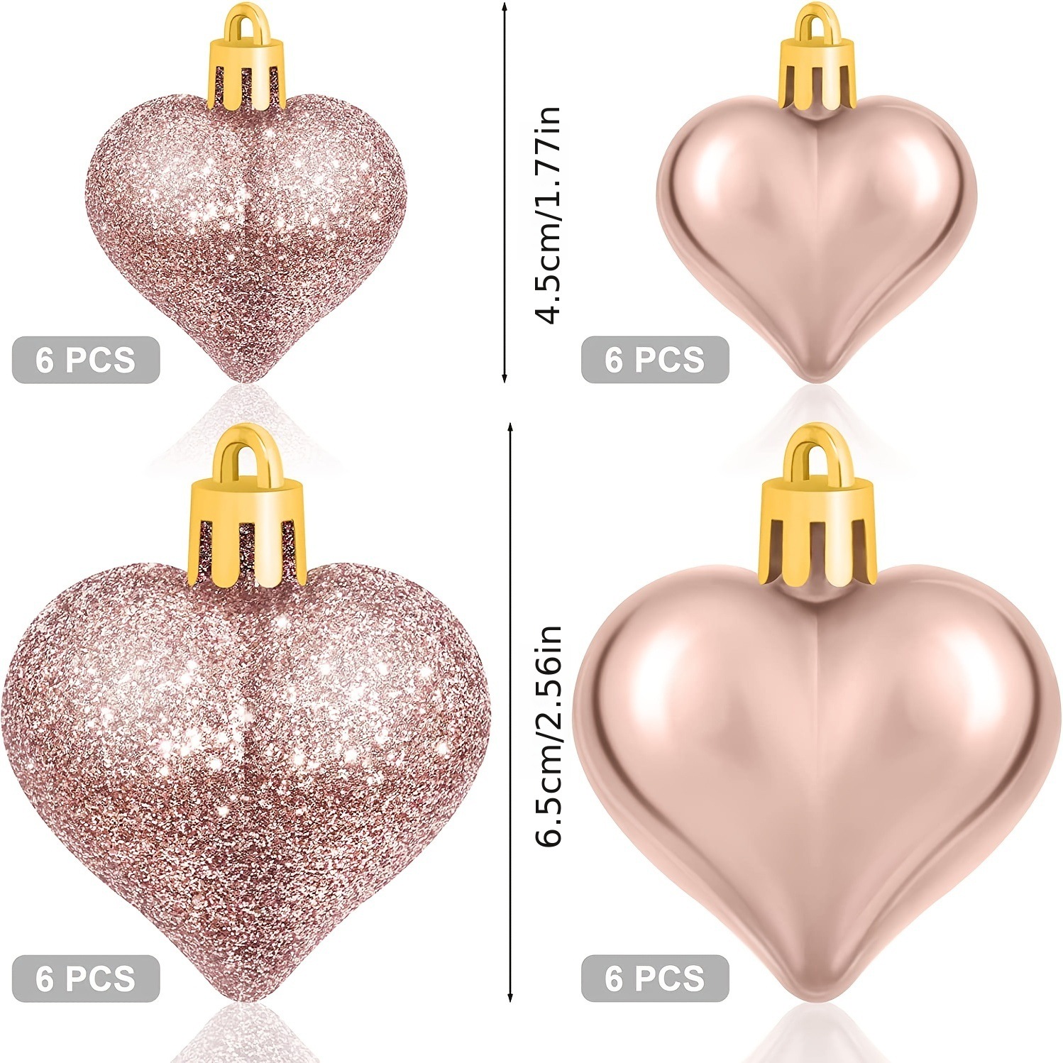 Día de San Valentín 4.5cm 6cm 24 combinación de set de amor guirnaldas de árbol de Navidad propuesta de matrimonio atmósfera colgante