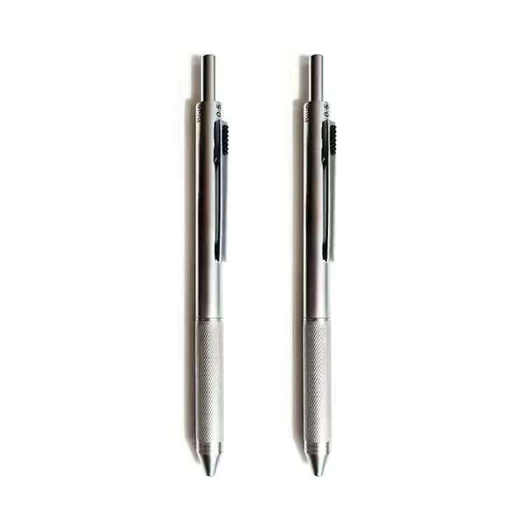 Negro tecnología de inducción de gravedad multifuncional pluma de metal estudiante bolígrafo de negocios + lápiz automático Cuatro en Uno Multi-Color