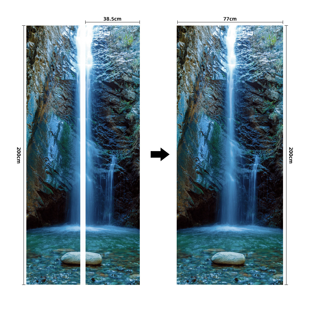 Pegatinas para puertas 3D respetuosas con el medio ambiente, autoadhesivos, fabricantes de origen al por mayor, patrones populares transfronterizos de alta definición, adhesivos para puertas impermeables, a prueba de aceite y antiincrustantes