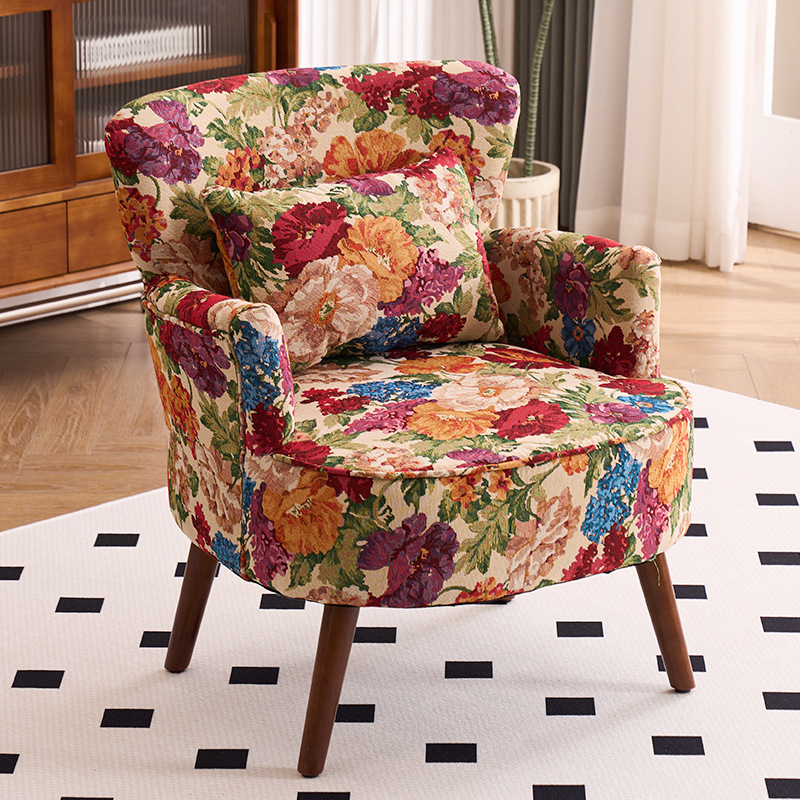 Balcón sala de estar sofá de tela estilo chino estilo americano sofá casual silla de cabecera retró casual silla de sofá