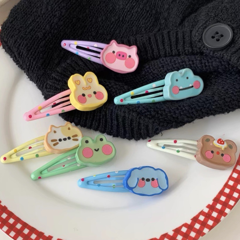 All-match cute cartoon bear rabbit BB clip girl polka dot broken hair bangs clip side clip hairpin hair accessories wholesale
