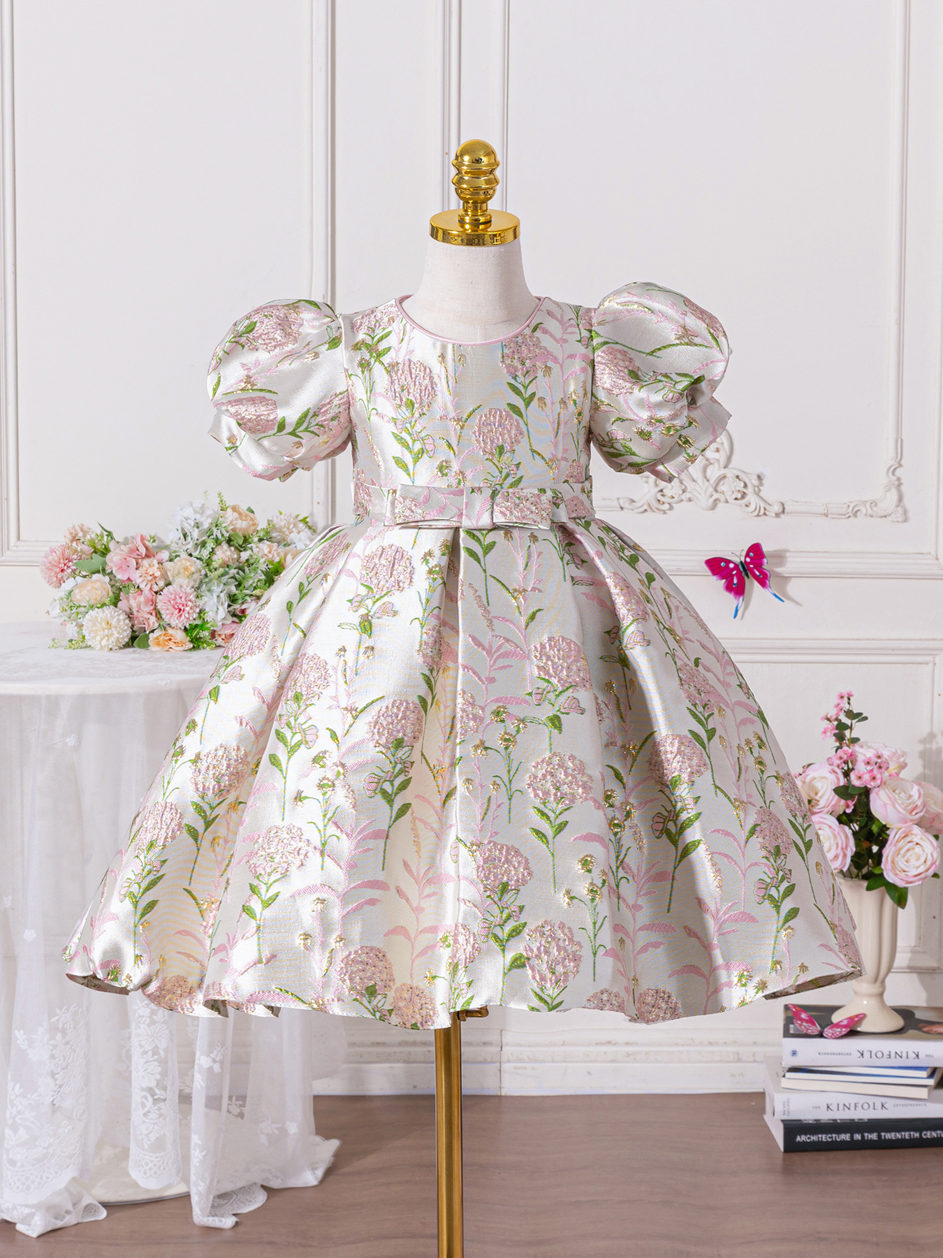 Children's cloth, small princess costume, evening dress, flowered 3