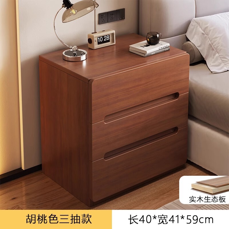 中古风床头柜小户型2025新款实木出租屋家用卧室床头置物架床批发|undefined