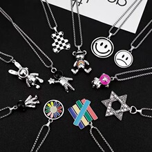 男士项链女钛钢百搭个性时尚毛衣链嘻哈朋克风情侣吊坠配饰品批发