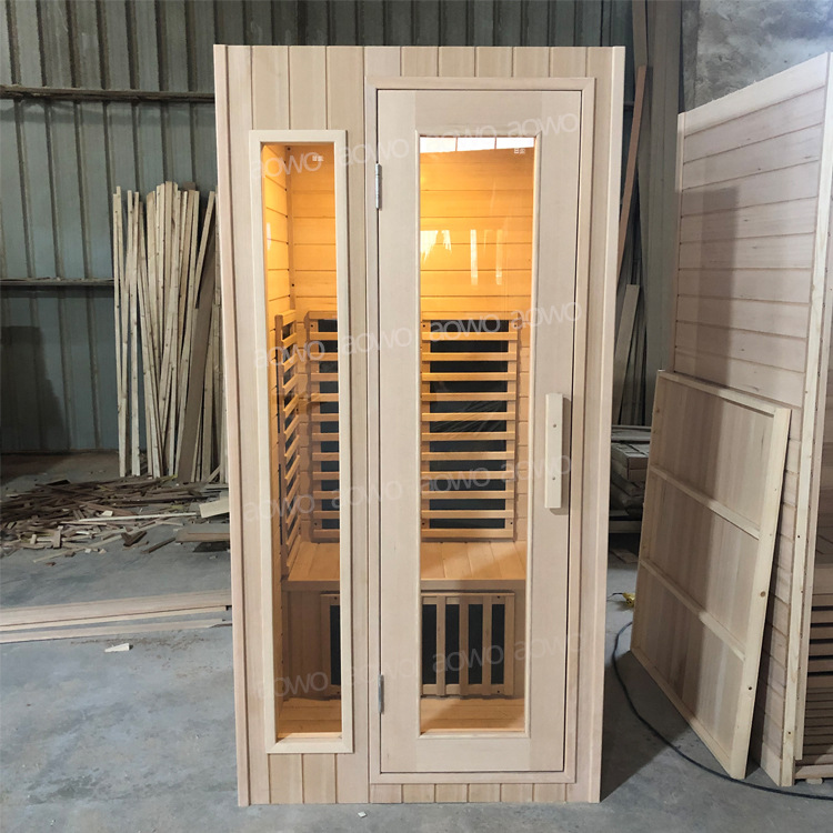 Sudor sala de vapor solo hogar sala de ondas de luz infrarroja placa de cristal de carbono calefacción hierro abeto seco sala de vapor infrarrojo lejano