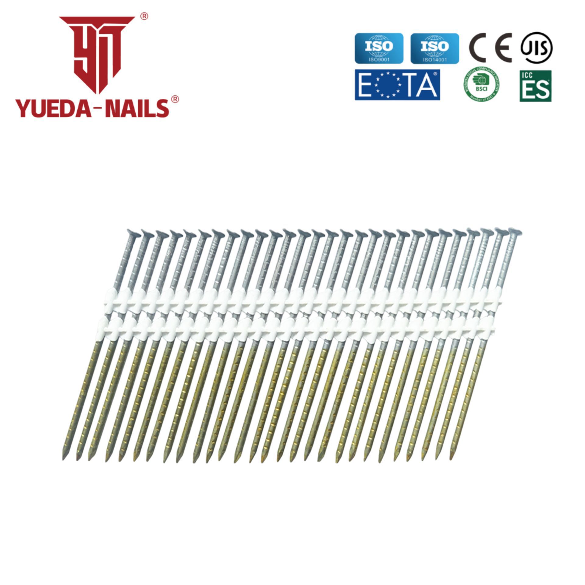 热镀电镀光杆螺纹麻花气动塑排钉塑料排钉气动枪钉木箱钉托盘钉