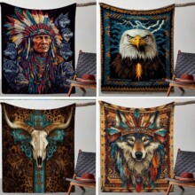 Temu跨境数码印花法兰绒室内外毛毯子外贸亚马逊批发代发厂家