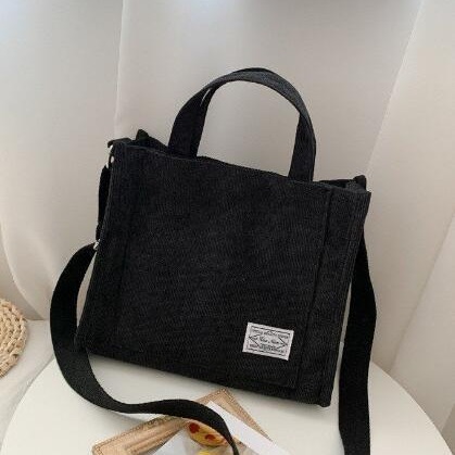 Bolso de mujer de pana, pequeño y cuadrado, estilo coreano (2023)