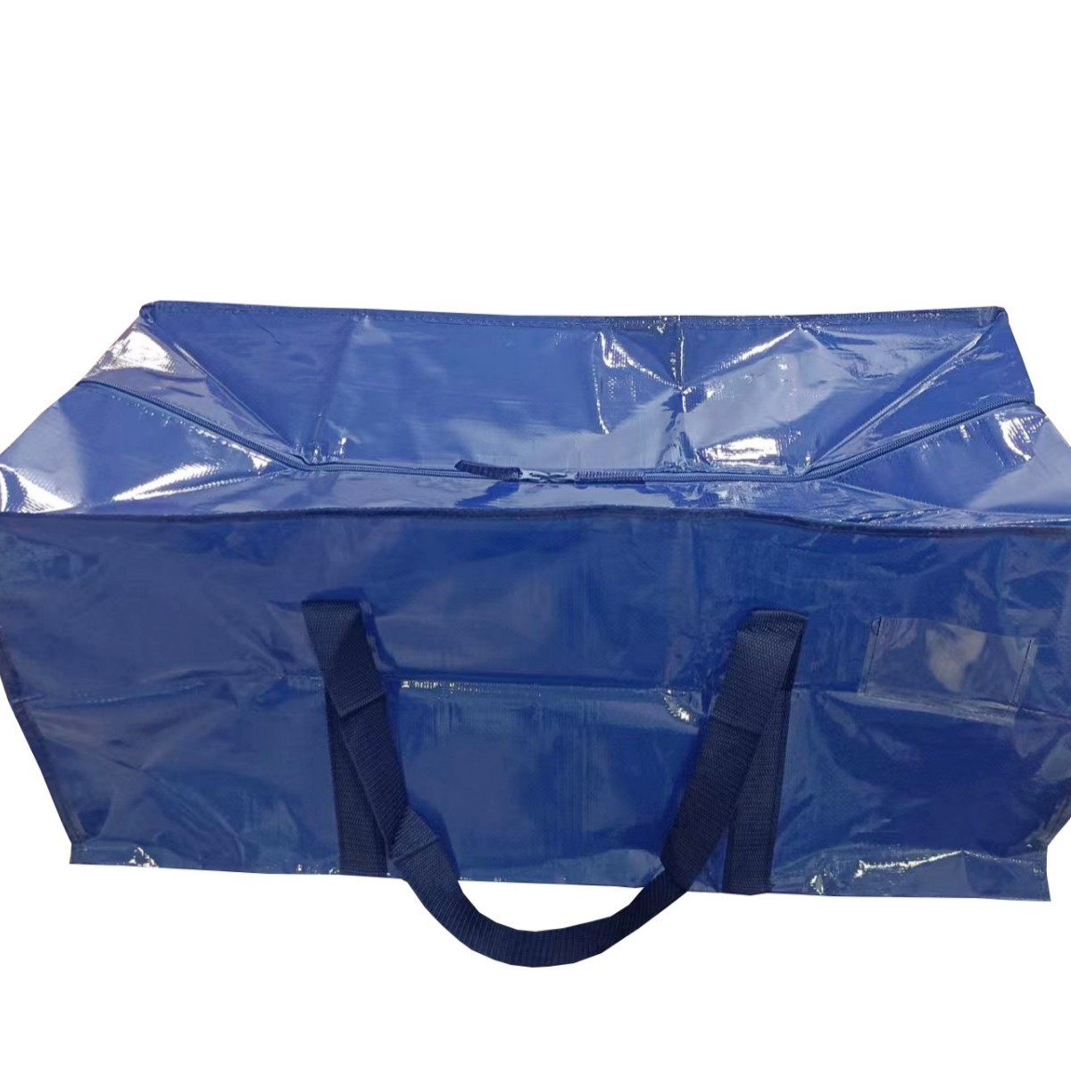 Bolsa de movimiento de gran capacidad PE tejido impermeable PP bolsa de cremallera engrosada ropa de edredón IKEA juguetes bolsa de almacenamiento