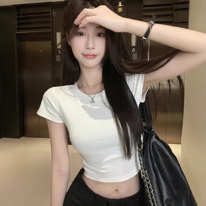New cropped short-sleeve T-shirt for women, summer trendy short top, popular in Southeast Asia, direct from the factory