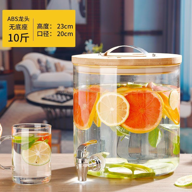 耐高温玻璃青梅泡酒瓶带龙头泡酒坛葡萄酿酒瓶可乐饮料密封罐中高|undefined