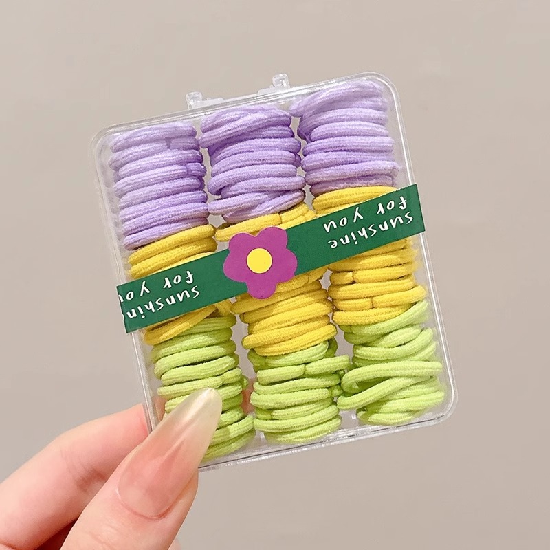 Color caramelo para niños banda elástica pequeña alta elasticidad no daña cabello de niña pulgar anillo de cabello de cabello de cola de caballo cuerda de cabeza bebé