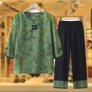 2025 Summer Middle-Aged and Elderly Summer Clothes, Mother's Clothes, Grandma's Clothes, Loose Clothes, Old Ladies' Summer Breathable Clothes