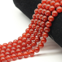 心饰界天然红玛瑙散珠DIY饰品配珠手链串珠玛瑙圆珠半成品批发