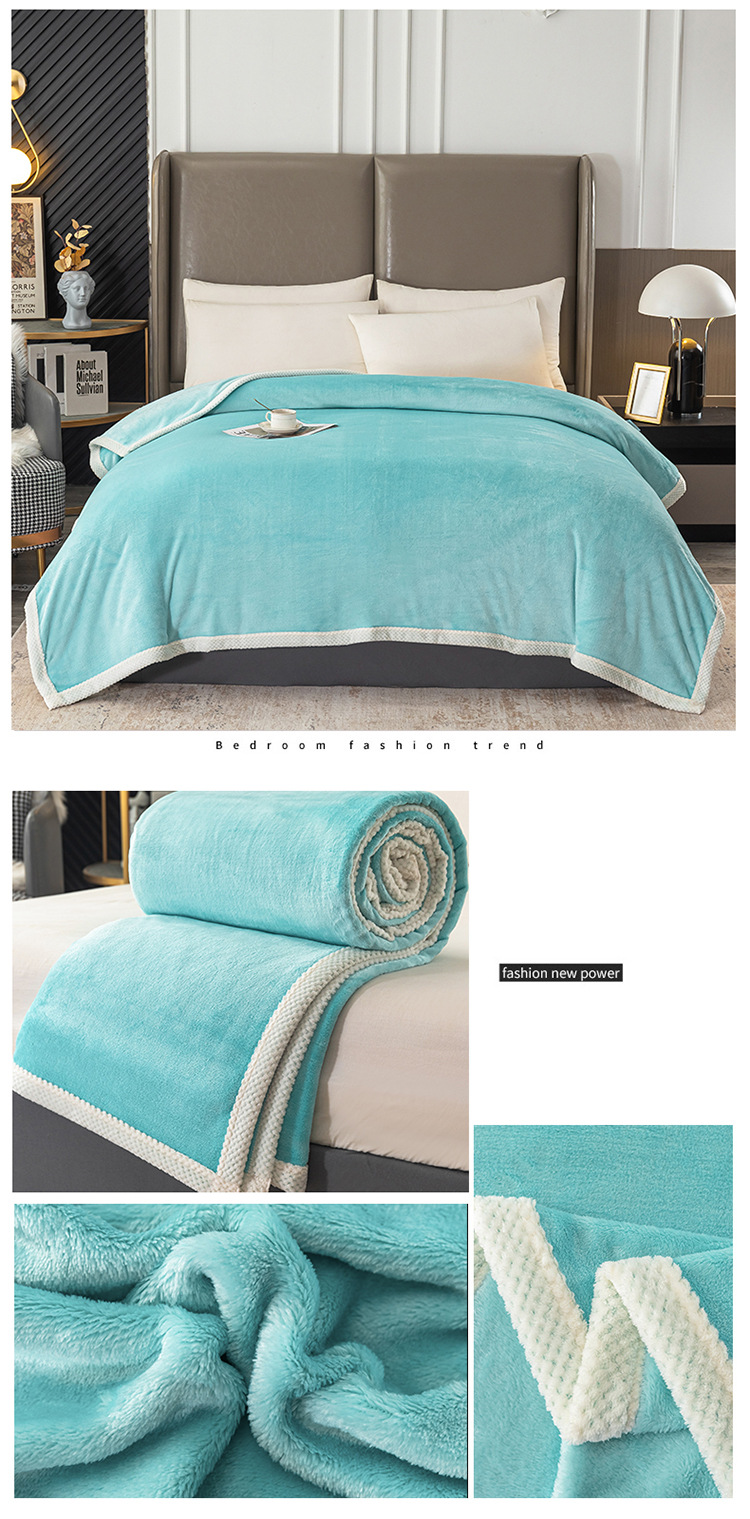 Unisex-Promi-Heißverkauf doppelseitige verdickte Milchsamtdecke Flanelldecke Steppdecke Winterlaken kleine Decke Nickerchendecke_voghion.com