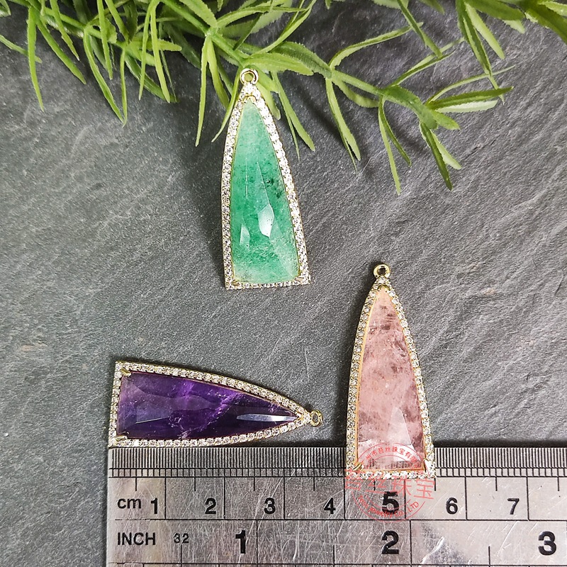 Natürlicher Amethyst Anhänger Halskette Lange Pulloverkette Damen_voghion.com