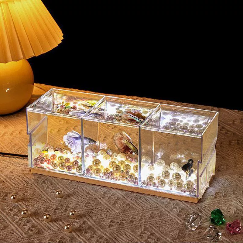 Аквариум маленький аквариум многогранный сетчатый красный настольный аквариум специально для ландшафтного микроландшафта экологический аквариум травяной аквариум