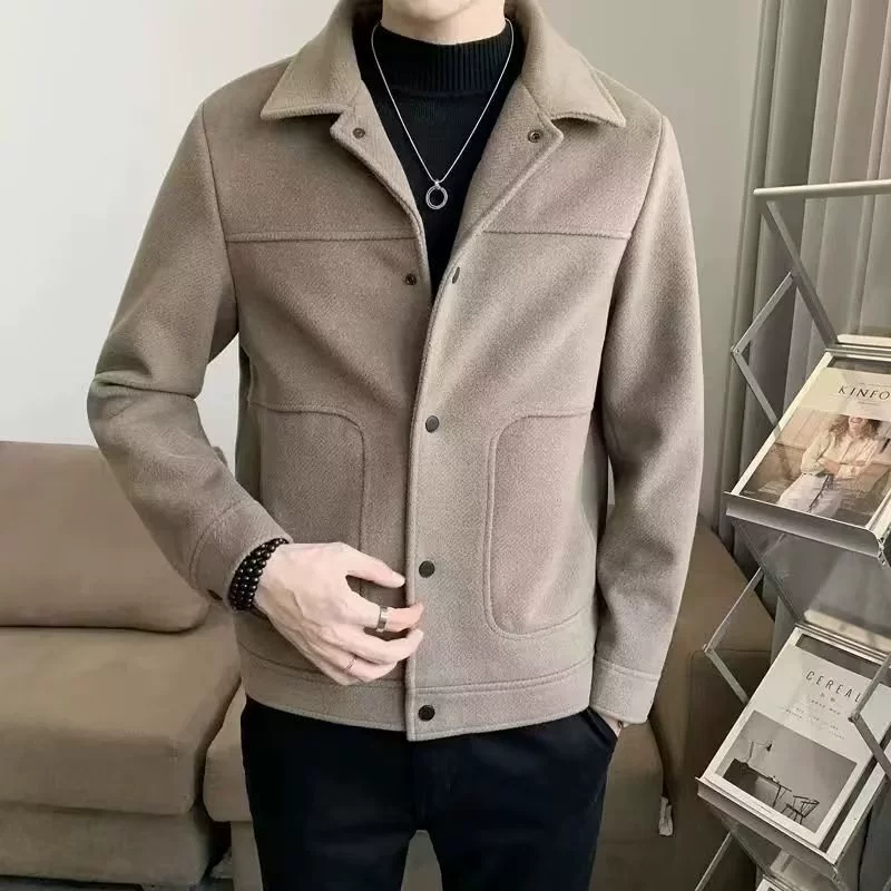 Короткое зимнее шерстяное пальто для отдыха, куртка, американский стиль
