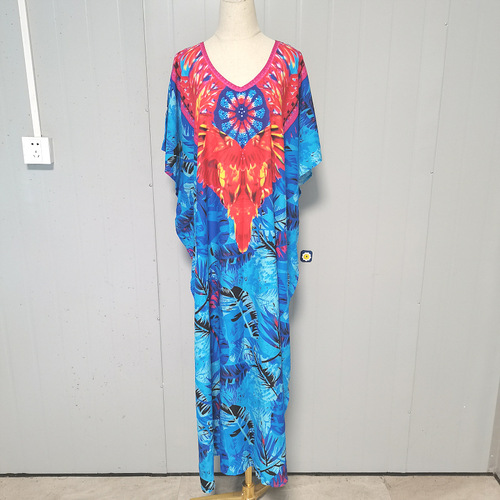 European and American Style Quick-Drying Printed Robe Holiday Bikini Sunscreen Shirt Swimsuit Cover-up 5D192
