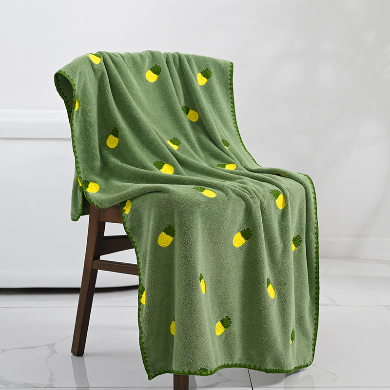 130g Weight Towels, Bath Towels Home Textiles & Decor Type Coral Fleece Material Cherry, Strawberry, Pineapple Pattern Casual Style Casual Cherry Strawberry Pineapple Coral Fleece Towels Bath Towels Towels 1