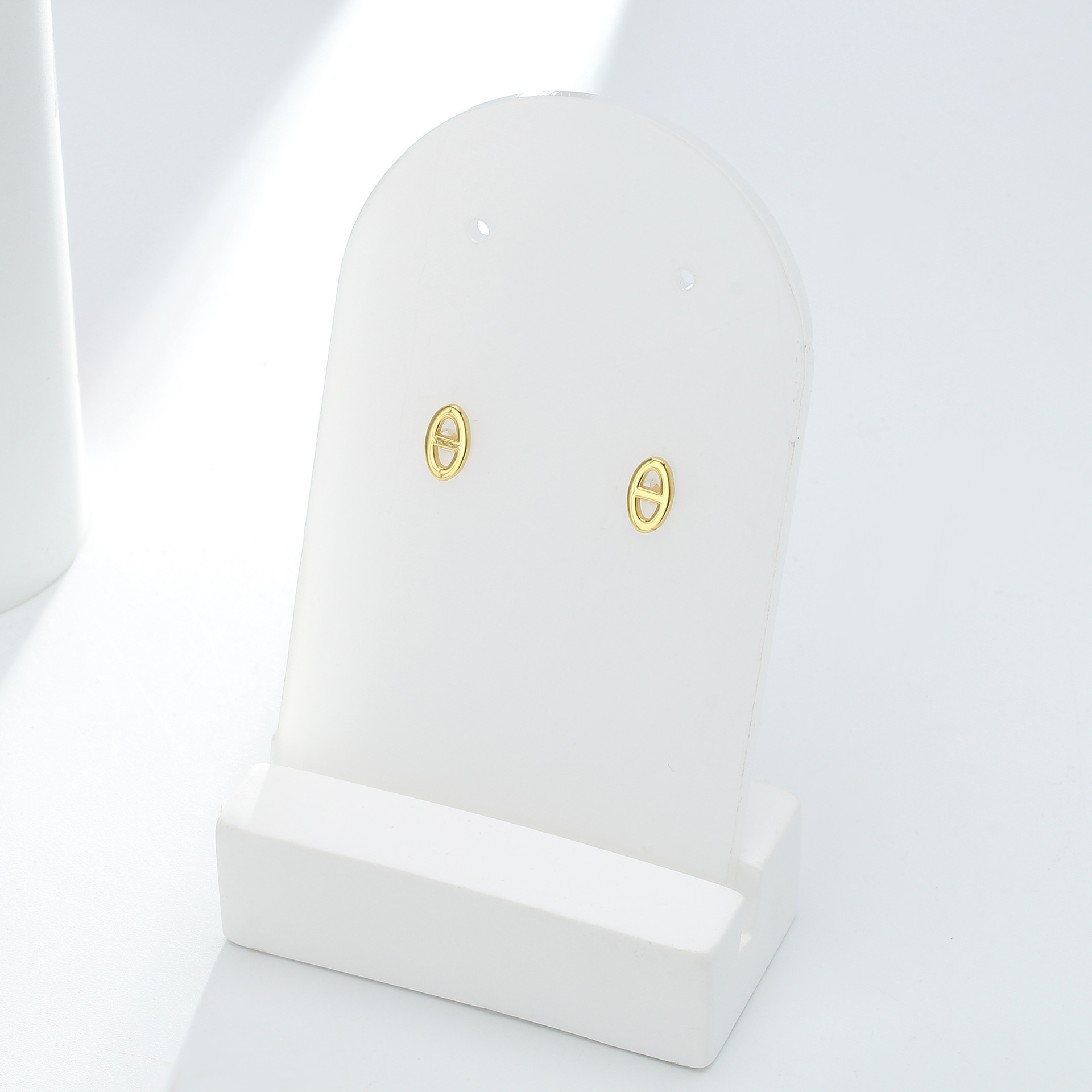 欧美性冷淡风小众简约猪鼻子925纯银耳钉女镂空日字ins风耳环网红详情34