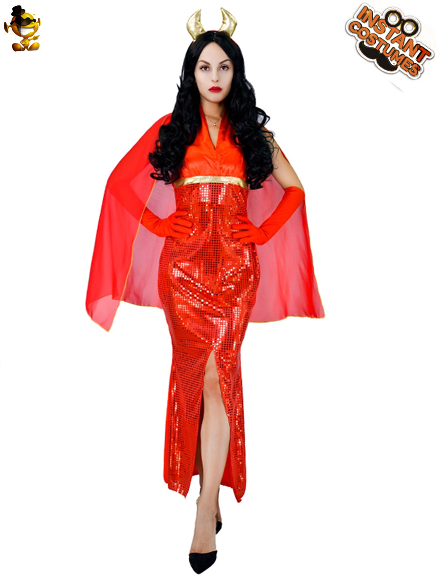 Halloween rojo diablo traje niña grande rojo diablo Cosplay etapa partido juego rendimiento traje