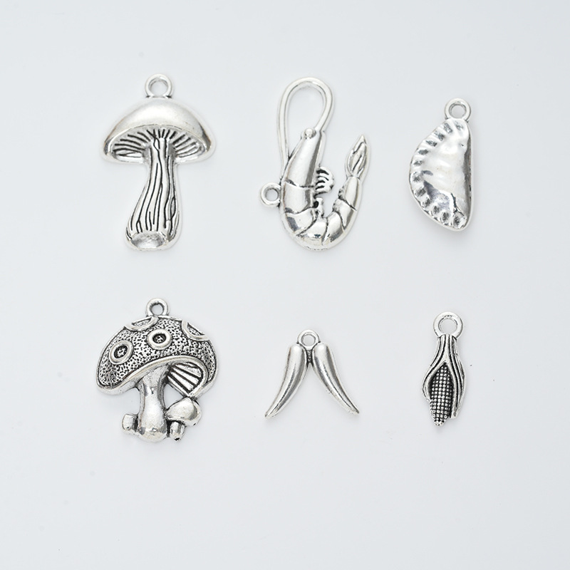 Cross-Border DIY Simulated Food Alloy Chili Shrimp Mushroom Pendant Handmade Bracelet Necklace Decorative Accessories Cross-Border DIY Simulated Food Alloy Chili Shrimp Mushroom Pendant Handmade Bracelet Necklace Decorative Accessories