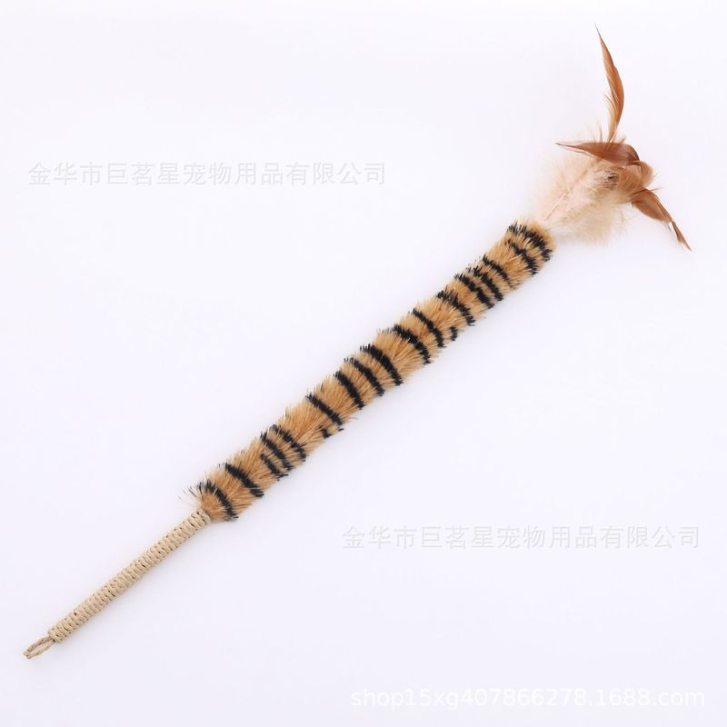 厂家直销猫咪玩具超长鸡尾羽毛逗猫棒互动铃铛耐咬鸡毛掸子逗猫棒|undefined
