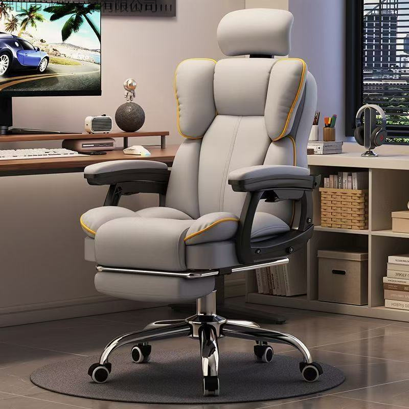 Computer Chair for Home Use, Reclining, Comfortable for Long Sitting, Gaming Chair with Backrest, Sofa Chair, Desk Chair, Dormitory Chair, Live Streaming, Study Swivel Chair