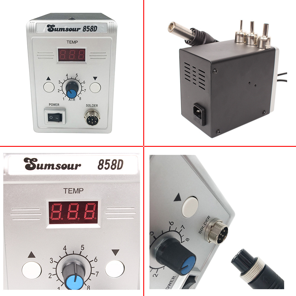 Nuevo 858d pantalla digital pistola de aire caliente Estación de soldadura inteligente chip placa base teléfono móvil reparación Estación de soldadura pistola de aire caliente