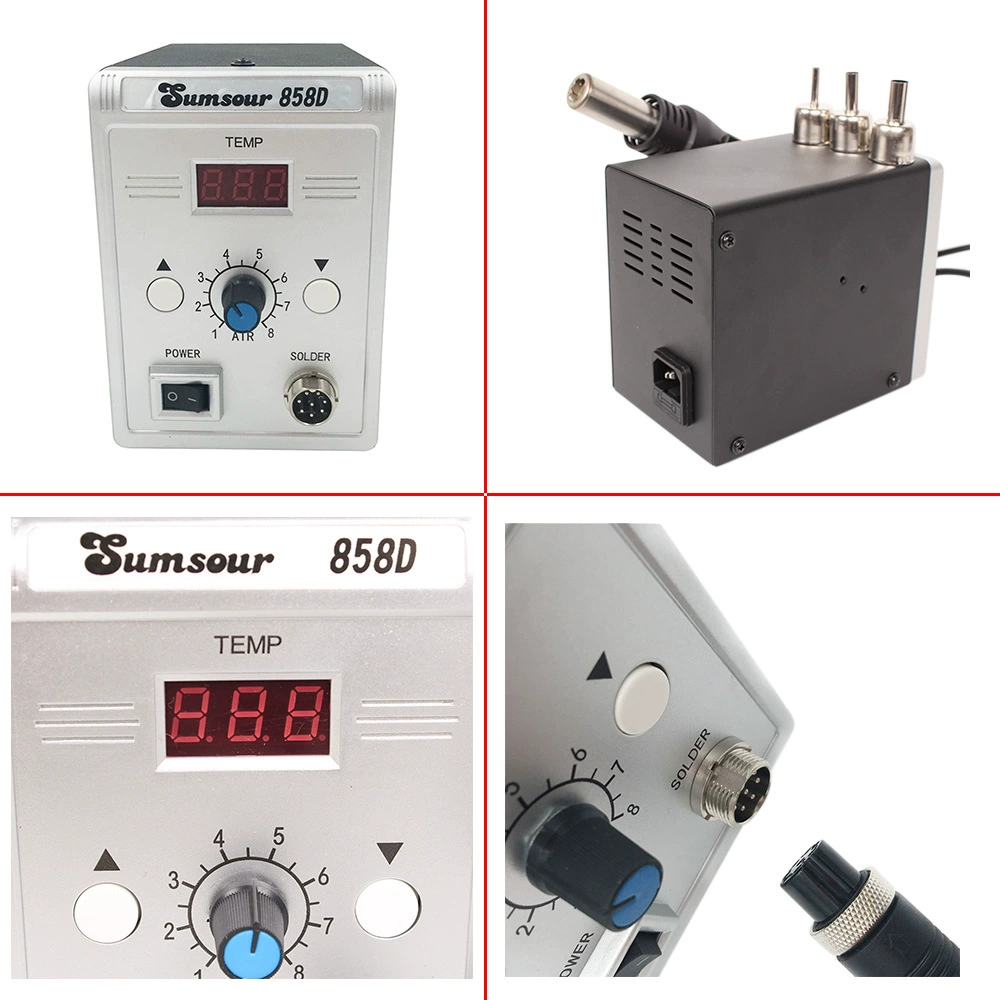 Новый продукт 858D с hot air gun сварочная платформа с умной микросхемой материнской платы, ремонт мобильного телефона, стол сварки горячим воздухом