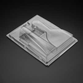 厂家对折吸塑包装定植绒做制PVC五金配件打开式透明塑料盒子批发