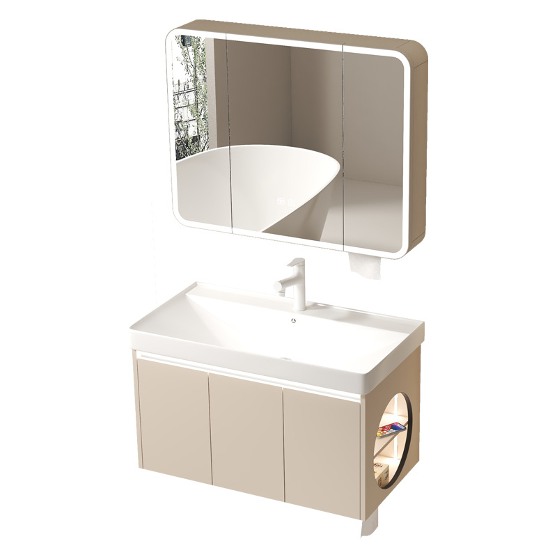 Gabinete de baño cerámico de panal de abeja para aumentar la profundidad del lavabo, gabinete de lavabo combinado de almacenamiento lateral de la mesa de lavado